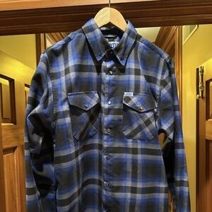 DIXXON Blue and Black Plaid Button-Down Shirt